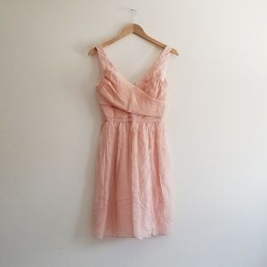Dusty Rose J. Crew Crepe short bridesmaids dress